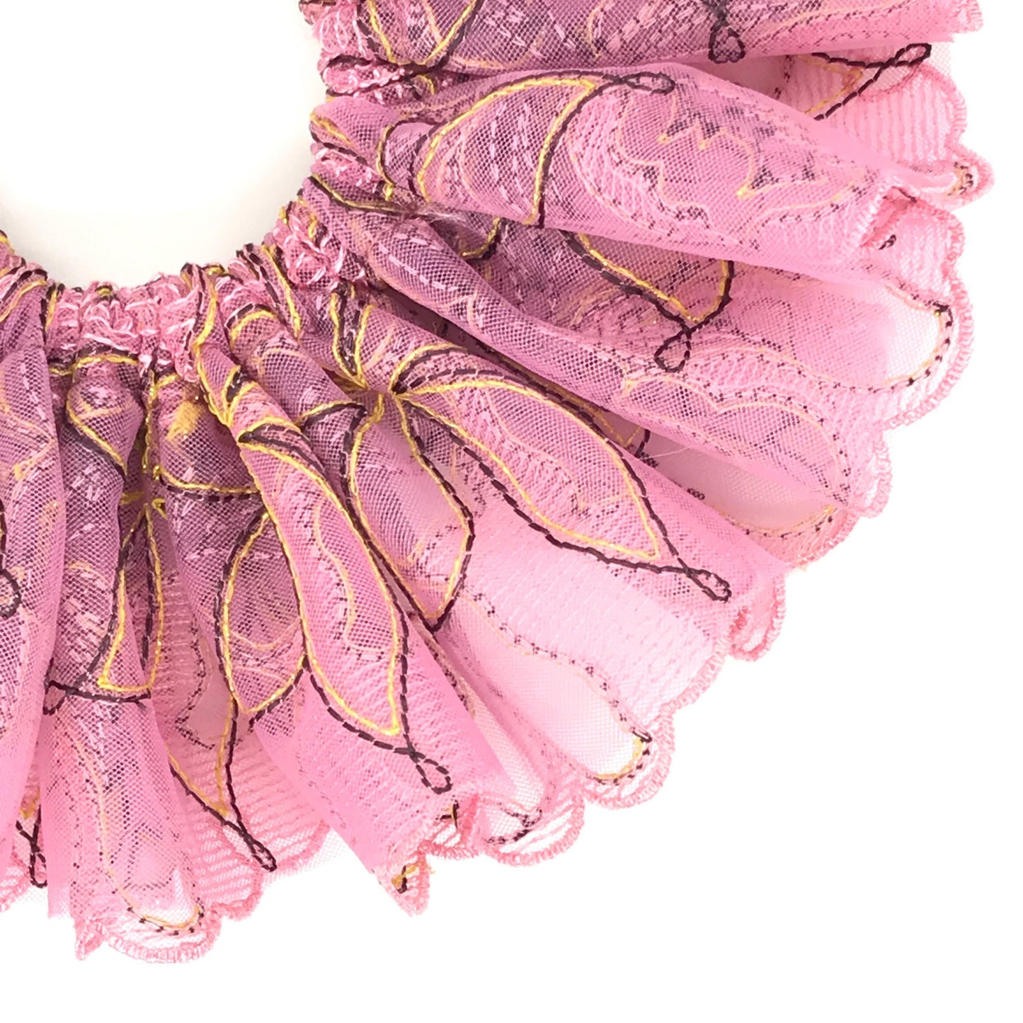 Luxurious Scrunchies, Floral Scrunchy, Quietly Elegant Hair Accessories, Stylish Hair Ties, Creative Ponytails Holders in Rosepink Color