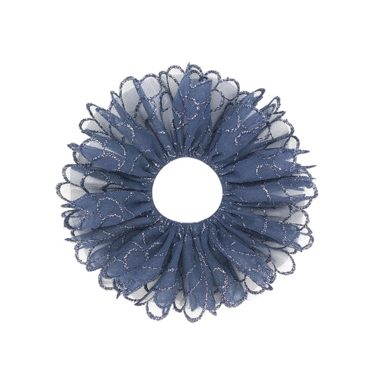 Modern Embroidered Scrunchies, Feminine, Elegant Hair Accessories, Stylish Hair Ties, Club Wear, Creative Ponytail Holders in Blue Color