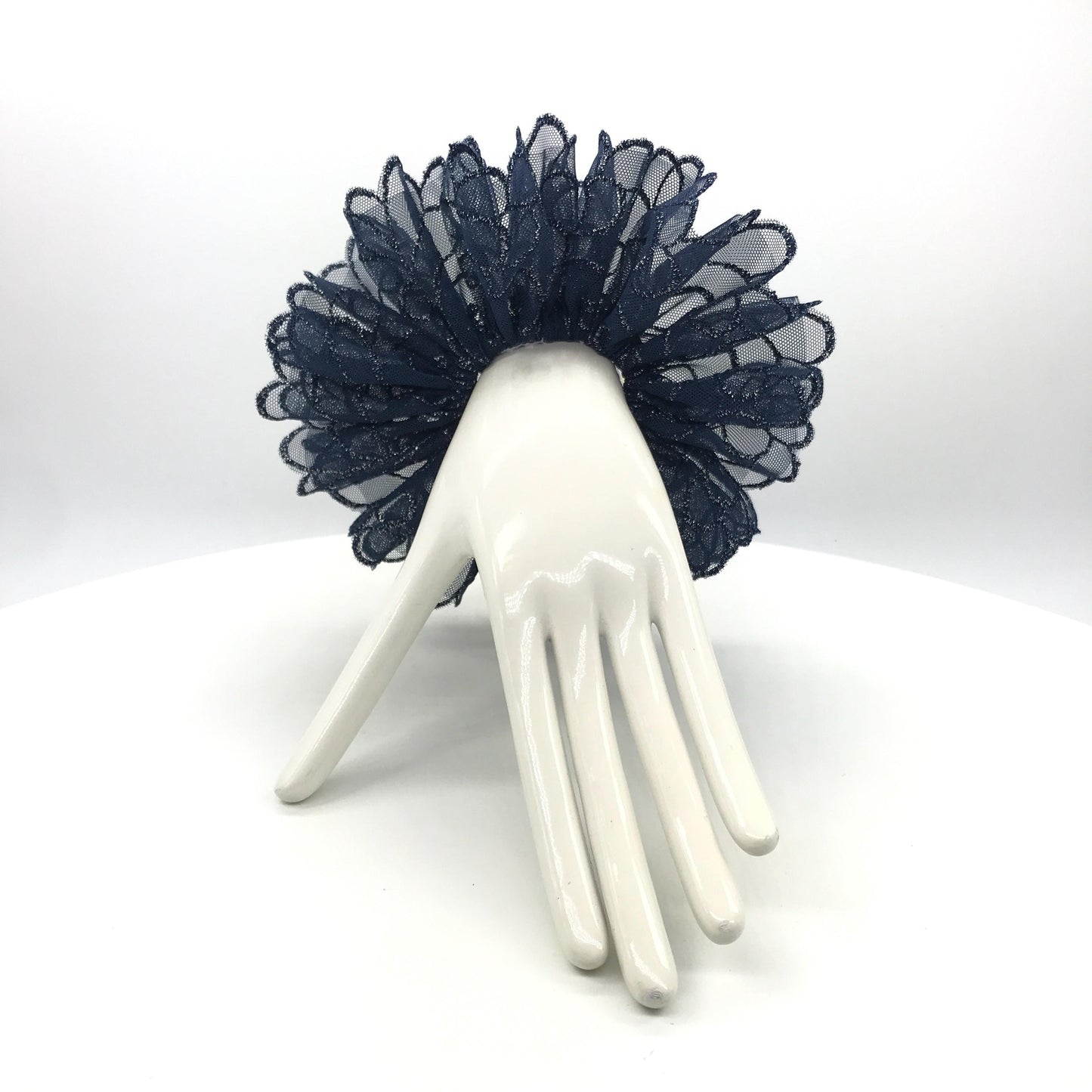 Modern Embroidered Scrunchies, Feminine, Elegant Hair Accessories, Stylish Hair Ties, Club Wear, Creative Ponytail Holders in Blue Color