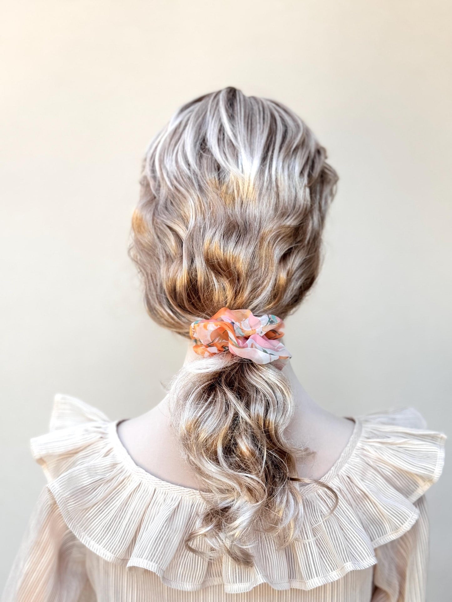 Floral Scrunchies, Gorgeous Spring Daily Party Wear, Pretty Ponytail Bun Holders, Fancy Hair Ties, Stylish Hair Accessories in Vibrant Color