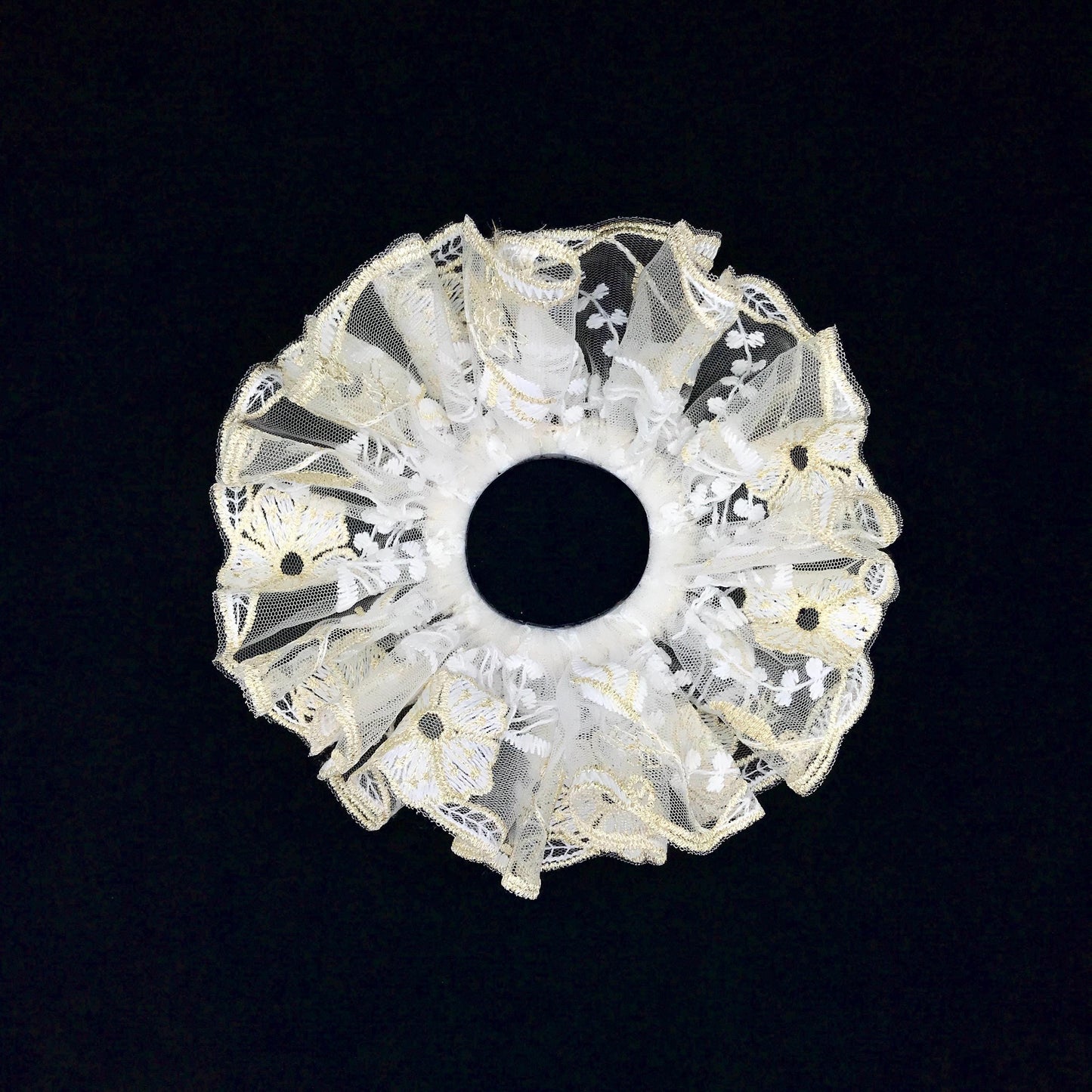 Formal Scrunchies, Embroidered, Elegant Hair Accessories, Stylish Hair Ties, Creative Ponytail Bun Holders in Light Colors, Romantic Gifts