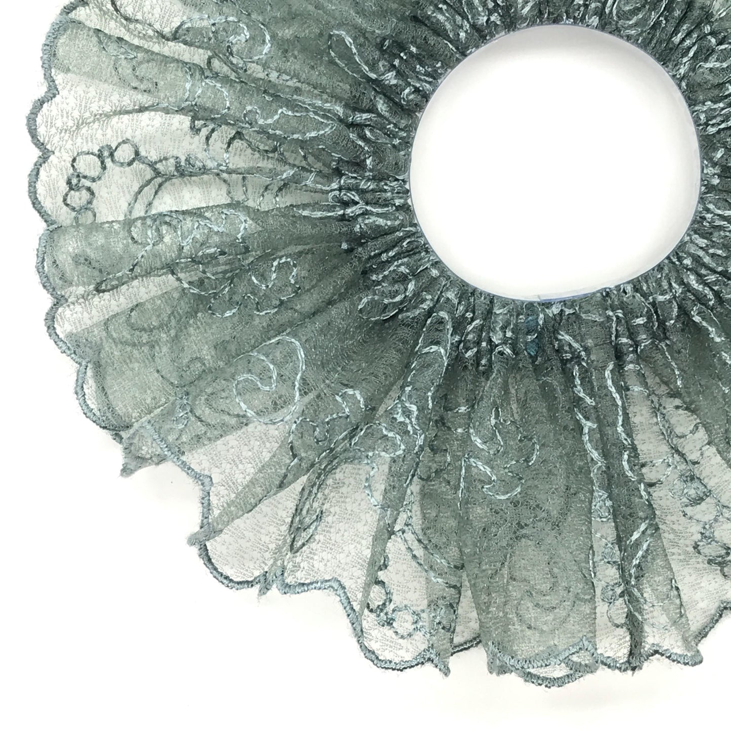 Crystal Embroidered Scrunchies, Feminine, Bar Fits Hair Accessories, Stylish Hair Ties, Creative Ponytail and Bun Holders in Aquamarine