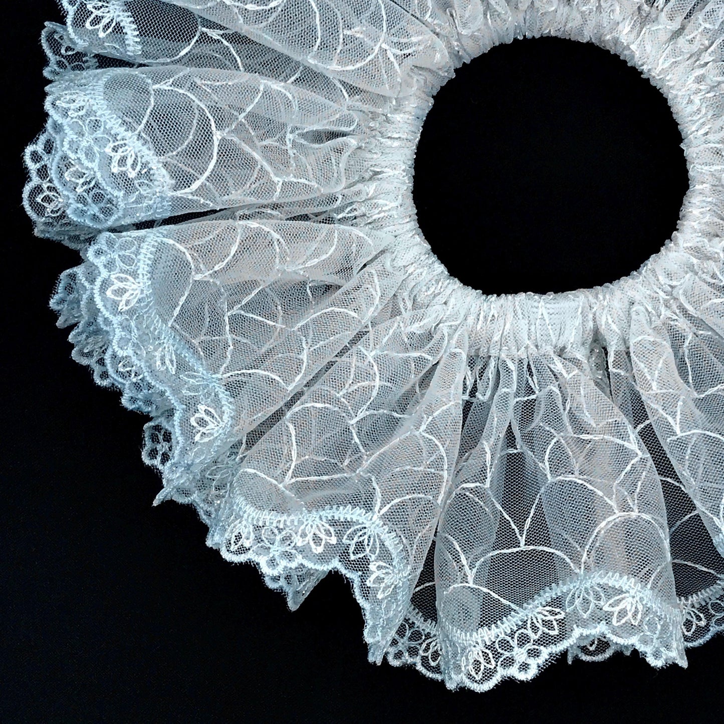 Crystal Embroidered Scrunchies, Mermaid, Fresh and Elegant Hair Accessories, Stylish Hair Ties, Creative Ponytail Holders in Pale Blue Color