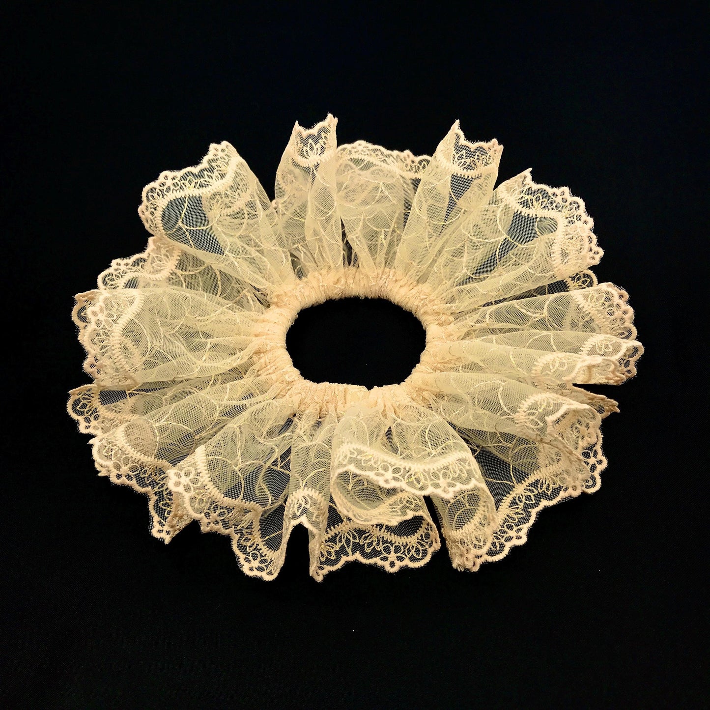 Crystal Embroidered Scrunchies, Mermaid, Fresh and Elegant Hair Accessories, Stylish Hair Ties, Creative Ponytail Holders in Apricot Color