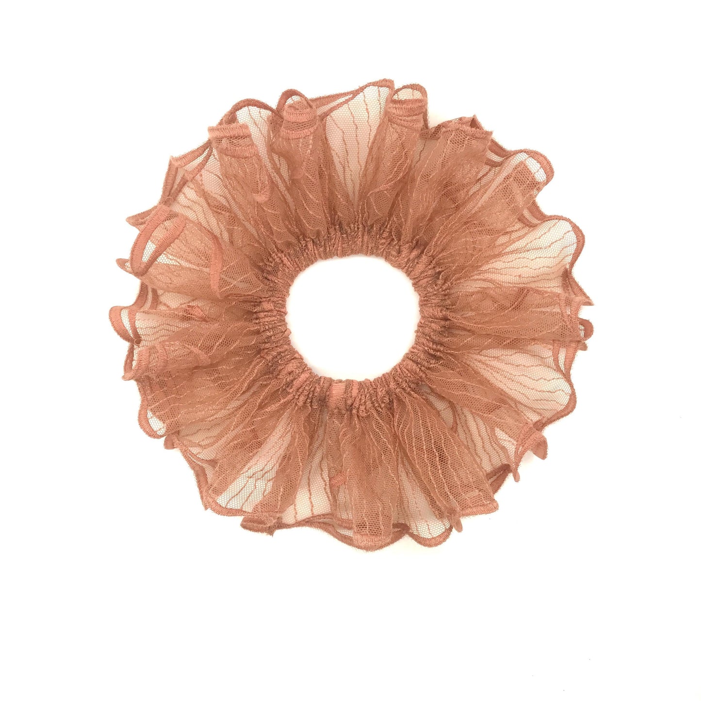 Modern Embroidered Scrunchies, Feminine, Elegant Hair Accessories, Stylish Hair Ties, Club Wear, Creative Ponytail Holders in Copper Color