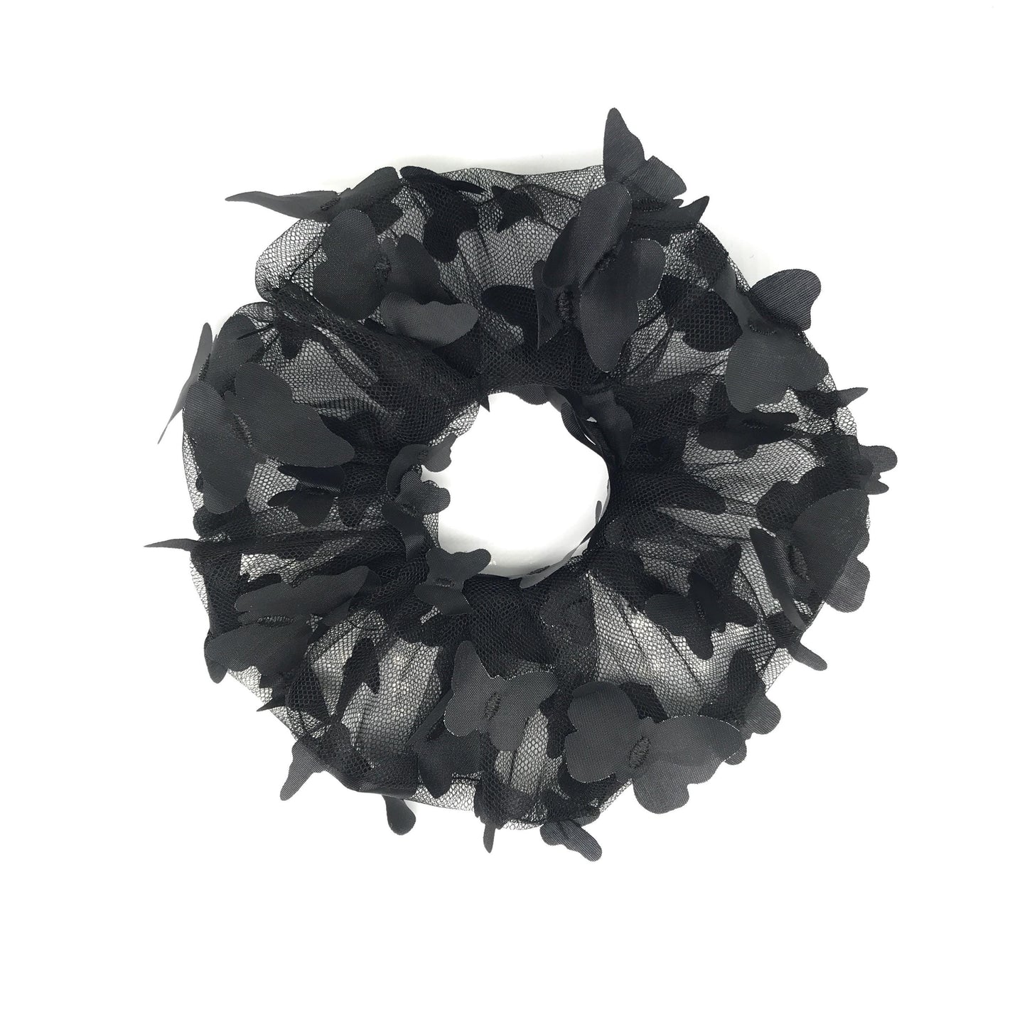 3D Butterfly Tulle Scrunchies Unique Hair Accessories Stylish Hair Ties Creative Ponytail Holders in Black Multiple Colors Perfect for Girls