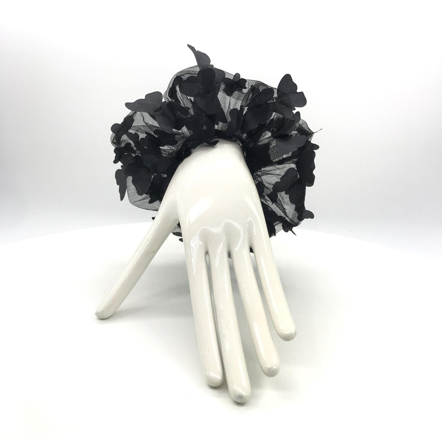 3D Butterfly Tulle Scrunchies Unique Hair Accessories Stylish Hair Ties Creative Ponytail Holders in Black Multiple Colors Perfect for Girls