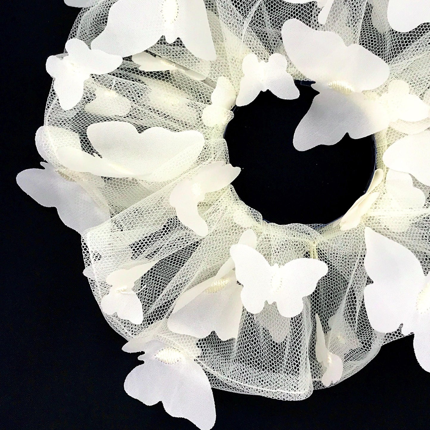 3D Butterfly Tulle Scrunchies Unique Hair Accessories Stylish Hair Ties Creative Ponytail Holders in Ivory Multiple Colors Perfect for Girls