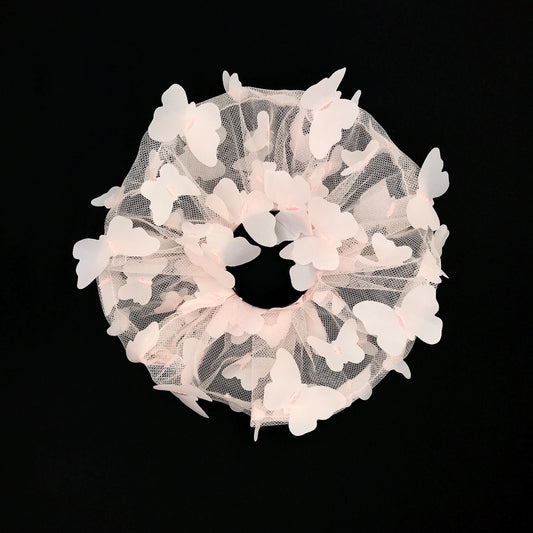 3D Butterfly Tulle Scrunchies Unique Hair Accessories Stylish Hair Ties Creative Ponytail Holders in Pink Multiple Colors Perfect for Girls
