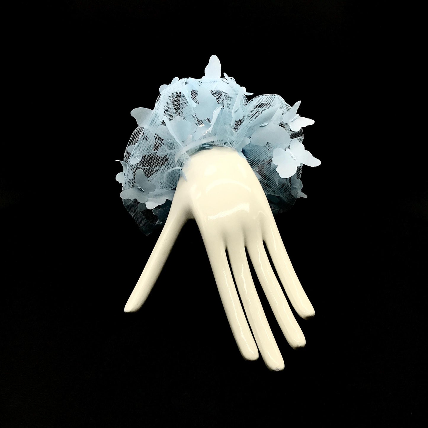 3D Butterfly Tulle Scrunchies Unique Hair Accessories Stylish Hair Ties Creative Ponytail Holders in Blue Multiple Colors Perfect for Girls