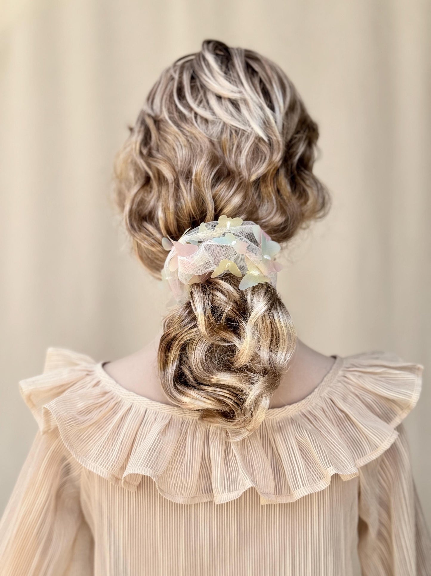 3D Butterfly Tulle Scrunchies Unique Hair Accessory Stylish Hair Ties Creative Ponytail Holder in Colorful Multiple Colors Perfect for Girls