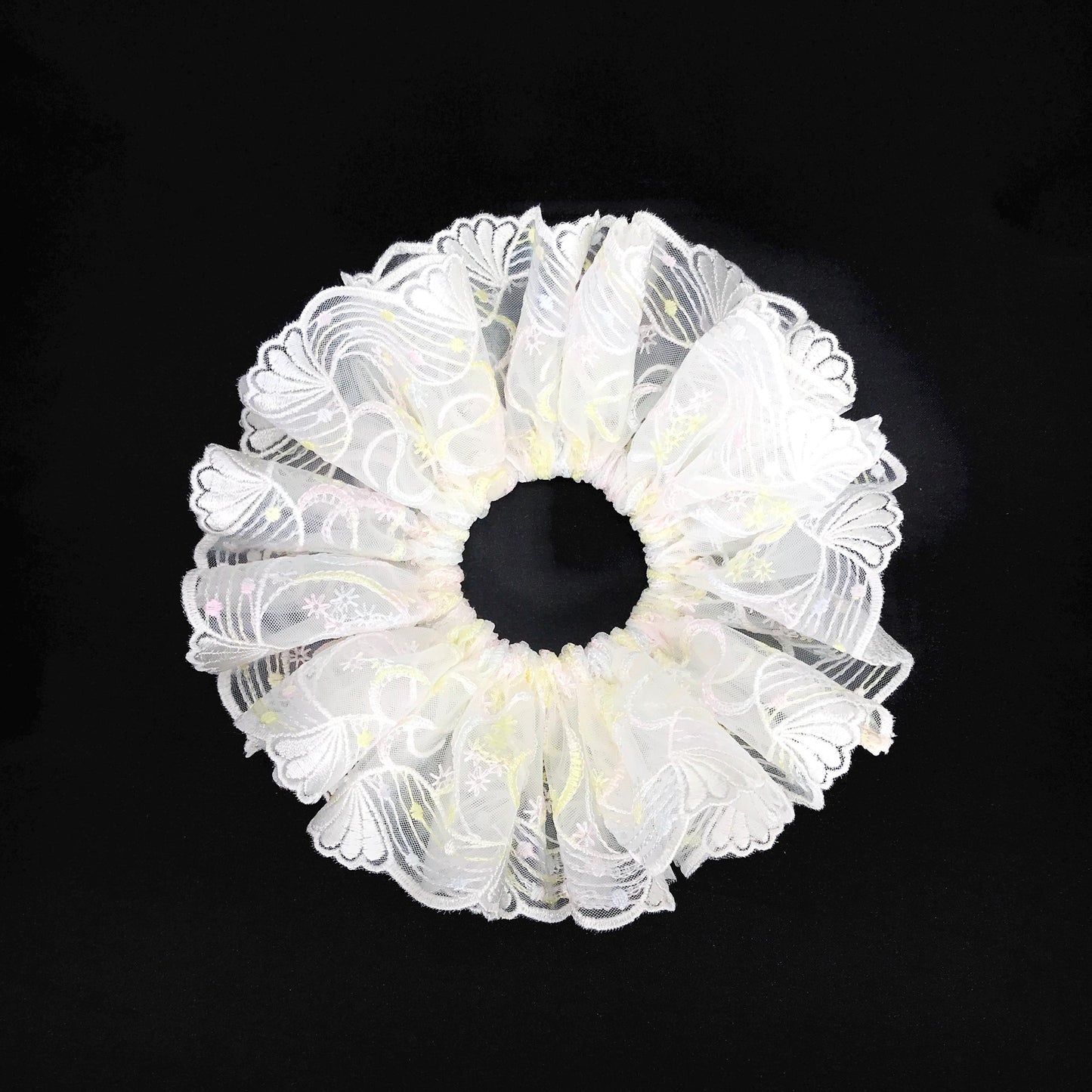 Formal Scrunchies, Date Wear, Romantic Gifts, Pretty Hair Accessories, Stylish Hair Ties, Creative Ponytails, and Bun Holders in White Color