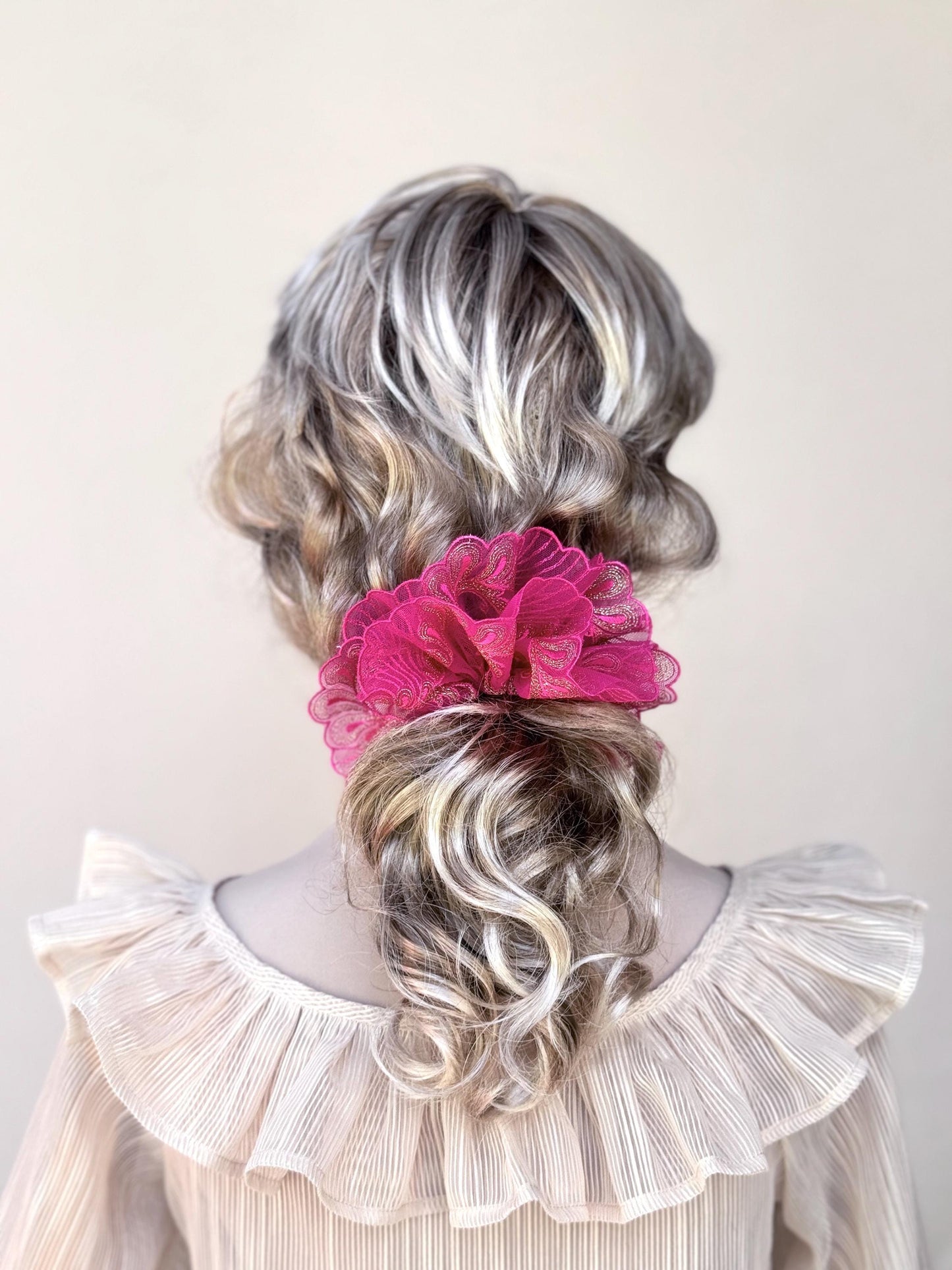 Gorgeous Scrunchies, Floral Scrunchy, Passionate Colors, Party Wear, Trendy Hair Accessories, Stylish Hair Ties, Creative Ponytail Holders