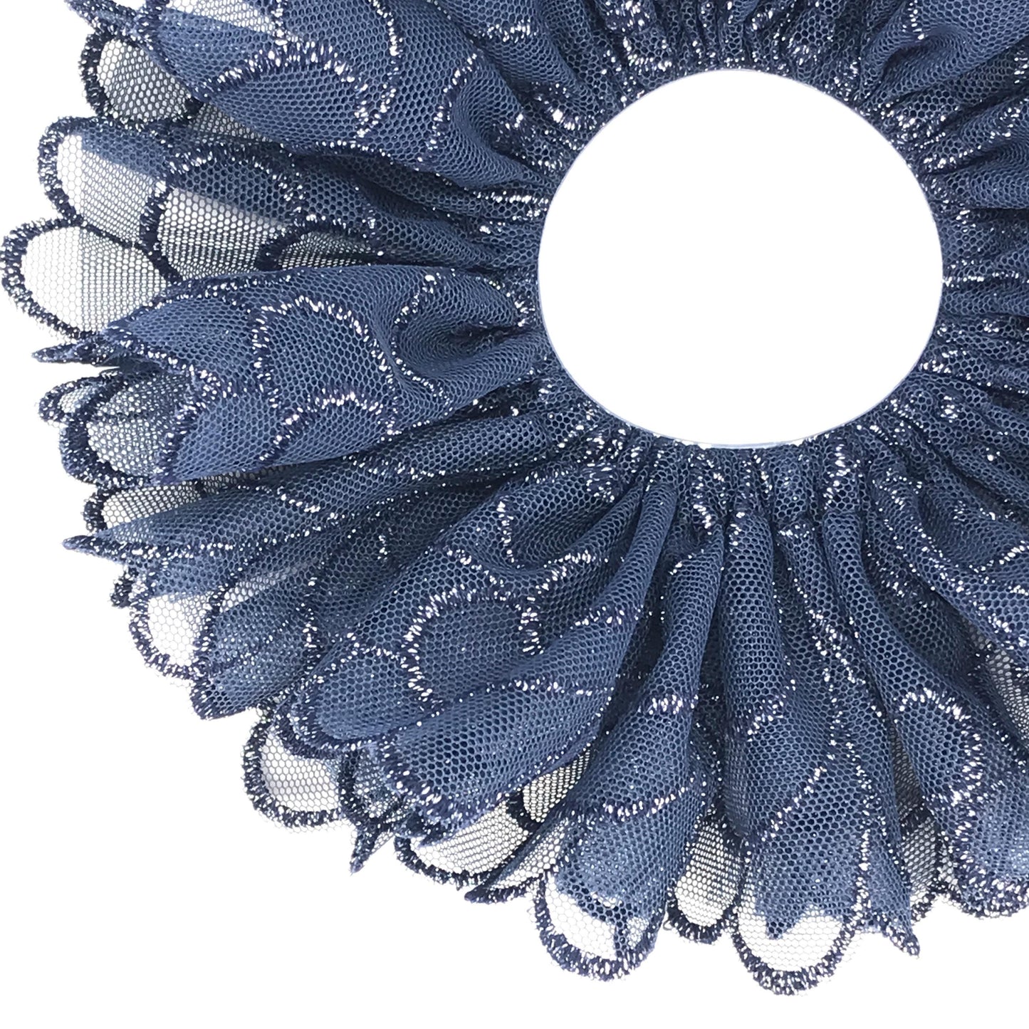 Modern Embroidered Scrunchies, Feminine, Elegant Hair Accessories, Stylish Hair Ties, Club Wear, Creative Ponytail Holders in Blue Color