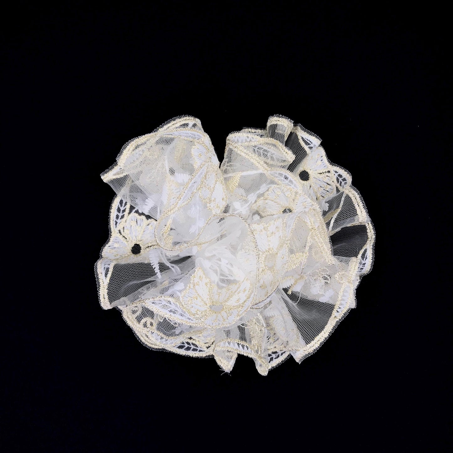 Formal Scrunchies, Embroidered, Elegant Hair Accessories, Stylish Hair Ties, Creative Ponytail Bun Holders in Light Colors, Romantic Gifts