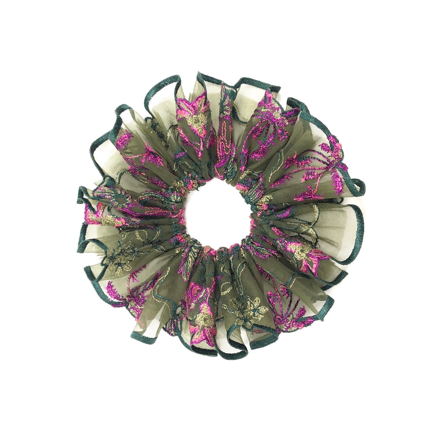 Gorgeous Scrunchies Floral Scrunchy Passionate Colors Club Party Wear Trendy Hair Accessories Stylish Hair Ties Creative Ponytail Holders
