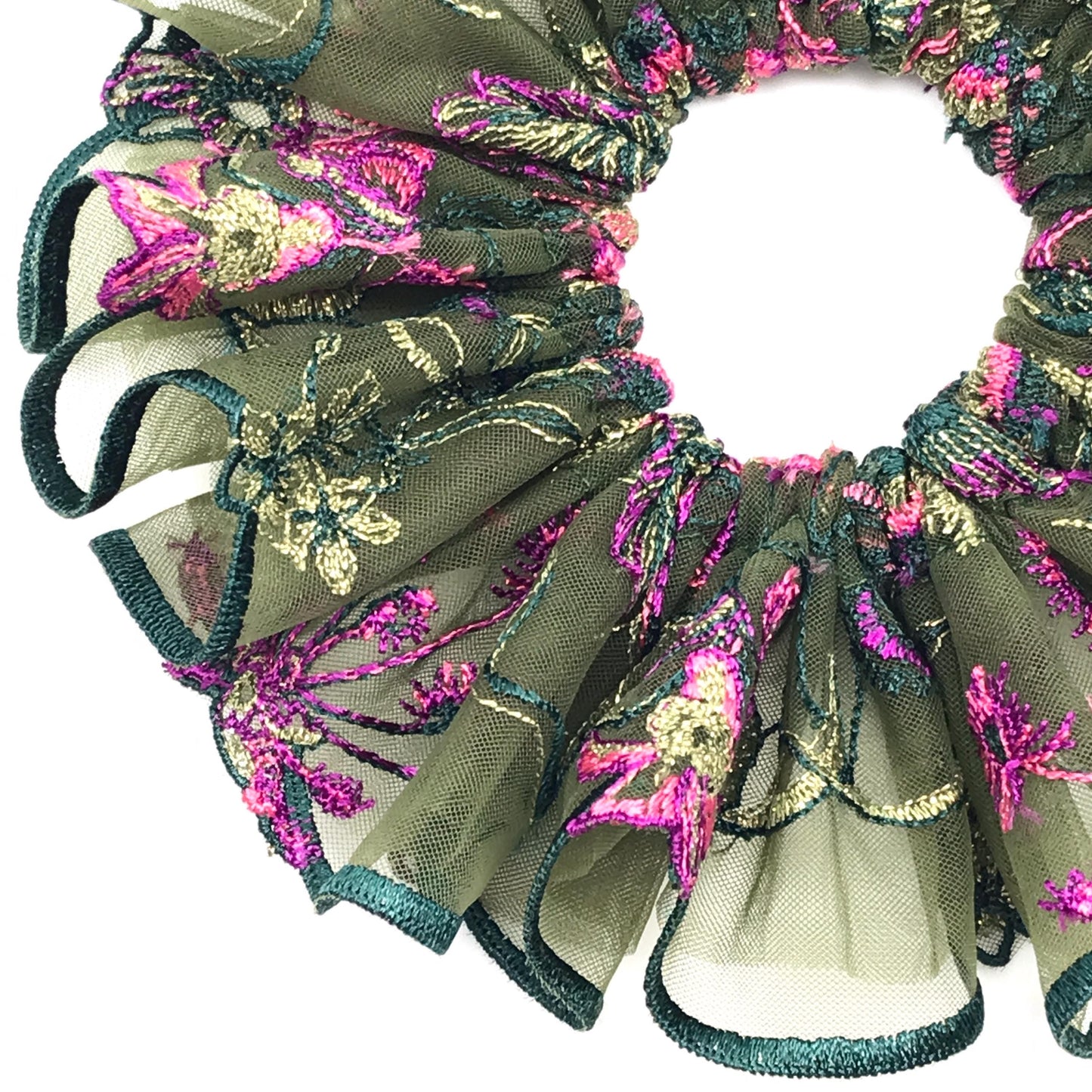 Gorgeous Scrunchies Floral Scrunchy Passionate Colors Club Party Wear Trendy Hair Accessories Stylish Hair Ties Creative Ponytail Holders