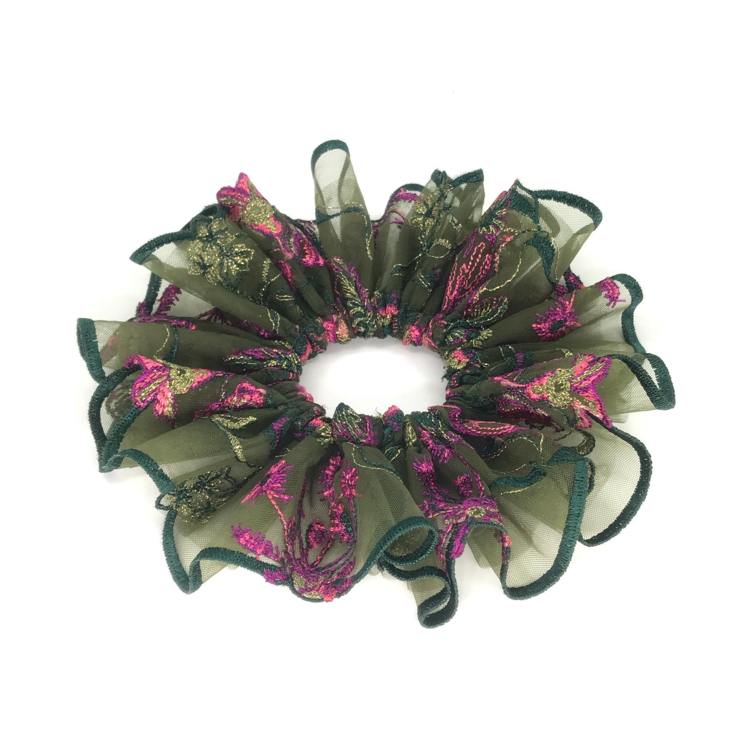 Gorgeous Scrunchies Floral Scrunchy Passionate Colors Club Party Wear Trendy Hair Accessories Stylish Hair Ties Creative Ponytail Holders