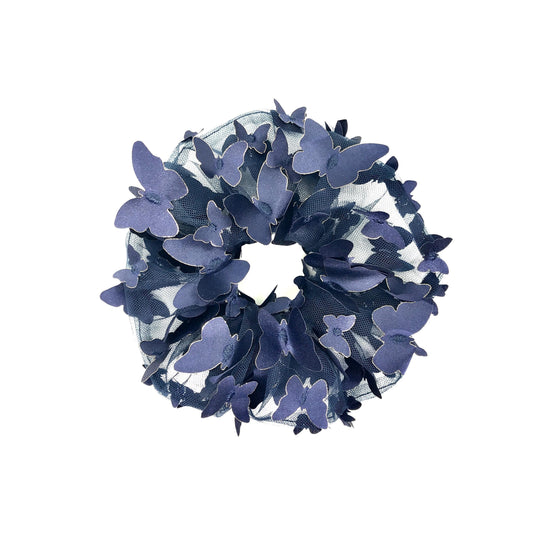 3D Butterfly Tulle Scrunchies, Unique Style, Lively Hair Accessories, Stylish Hair Ties, Creative Ponytail, Bun Holders in Blue Colors