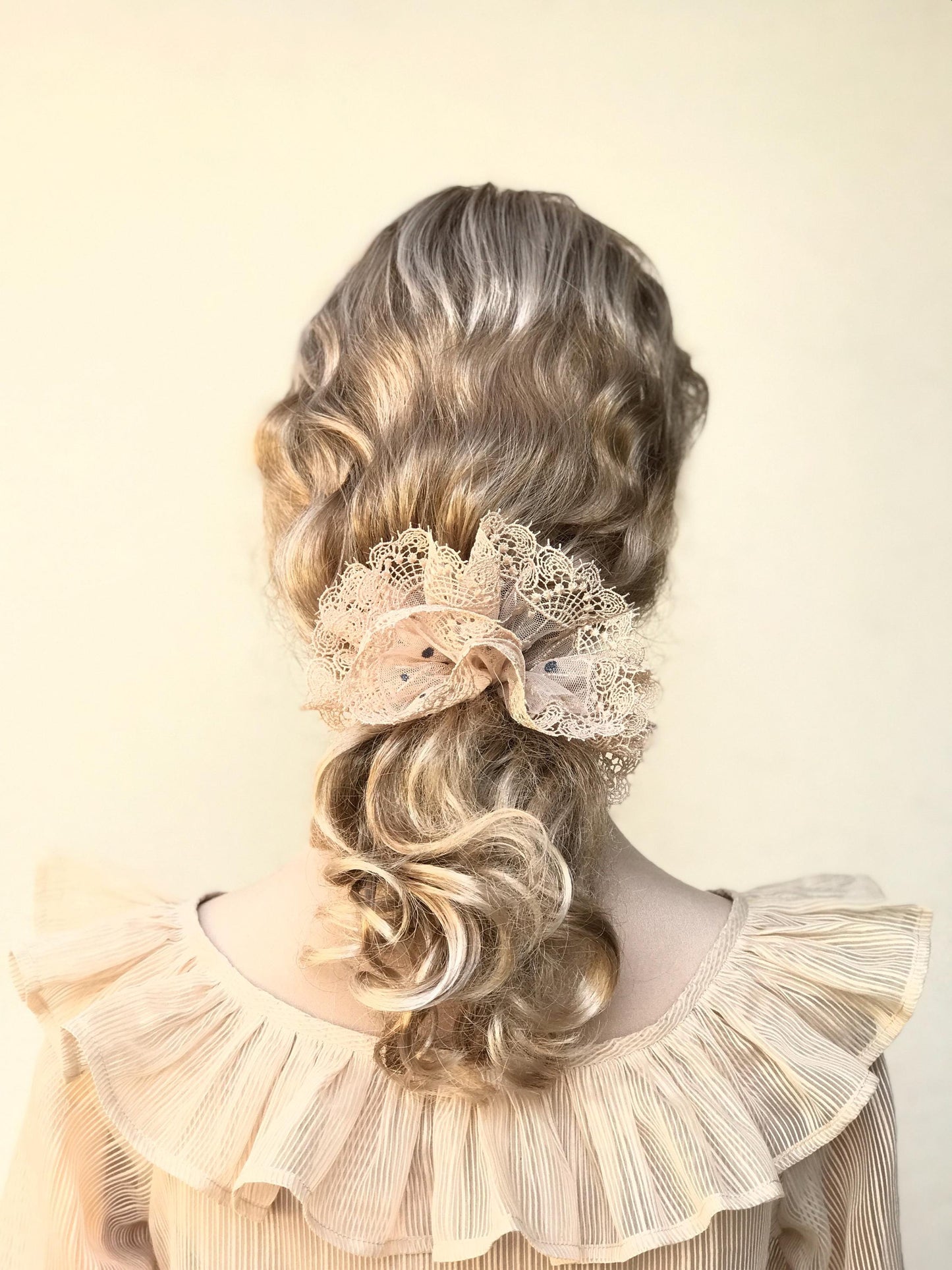 Formal Scrunchies Elegant Scrunchy Embroidery Polka Dot Sunday Party Wear Trendy Accessories Creative Ponytail Bun Holders Stylish Hair Ties