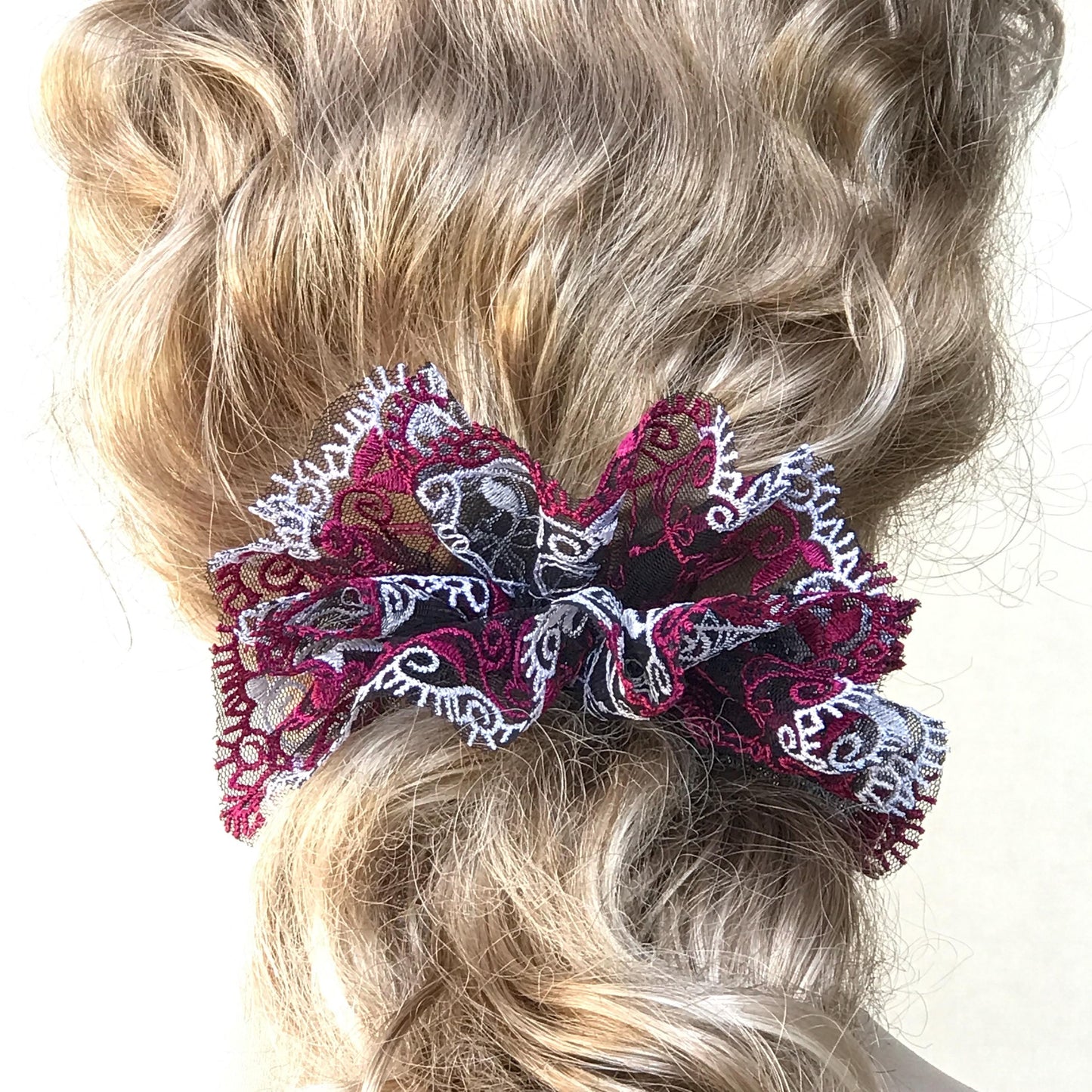 Formal Scrunchies Elegant Scrunchy Embroidered Sunday Church Party Wear Trendy Accessories Creative Ponytail Bun Holders Stylish Hair Ties
