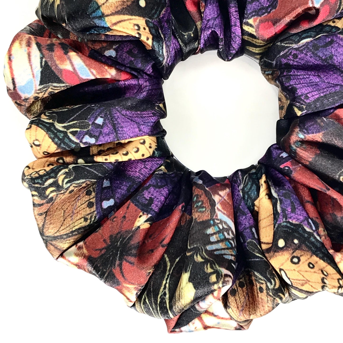 Gorgeous Scrunchies Glossy Surface Colorful Butterflies Daily Party Club Wear Trendy Accessories Creative Ponytail Holders Stylish Hair Ties