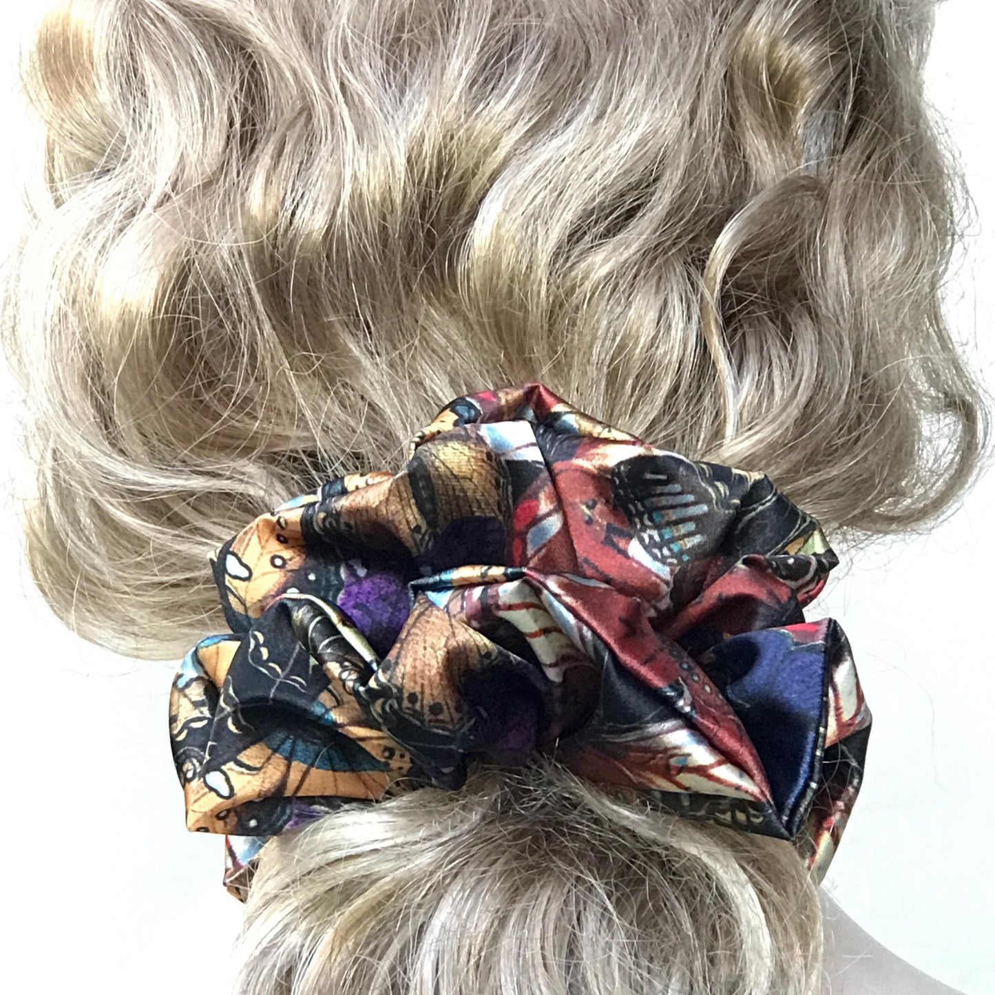 Gorgeous Scrunchies Glossy Surface Colorful Butterflies Daily Party Club Wear Trendy Accessories Creative Ponytail Holders Stylish Hair Ties