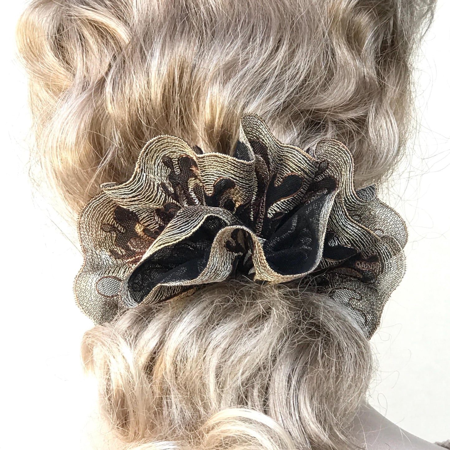 Formal Scrunchies Elegant Scrunchy Embroidery Wave Edge Daily Party Wear Trendy Accessories Creative Ponytail Bun Holders Stylish Hair Ties