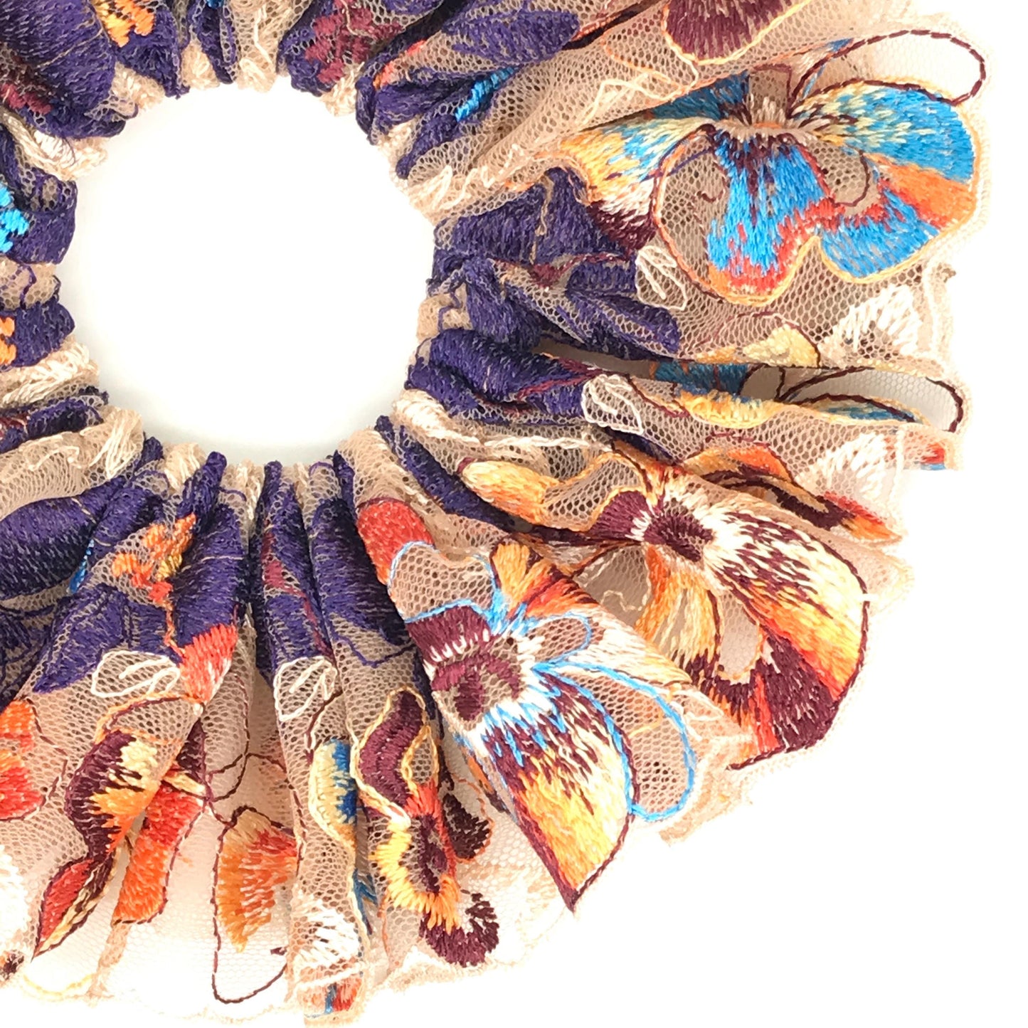 Gorgeous Scrunchies Floral Scrunchy Passionate Color Daily Party Bar Wear Trendy Hair Accessories Stylish Hair Ties Creative Ponytail Holder