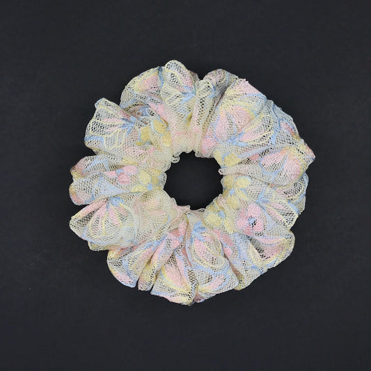 Floral Scrunchies Embroidered Scrunchy Passionate Colors Daily Wear Trendy Hair Accessories Stylish Hair Ties Creative Ponytail Holders 5in