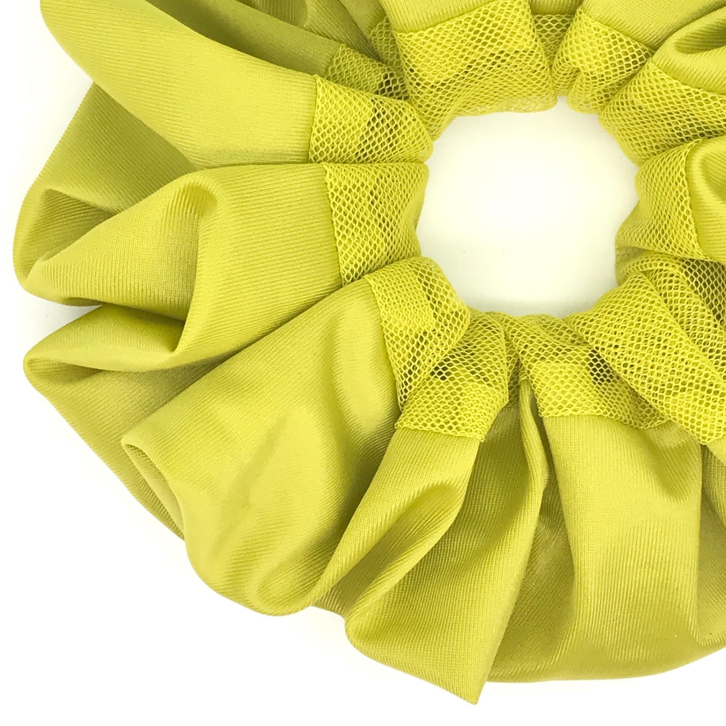 Fancy Scrunchies Daily Party Bar Wear Pretty Ponytail Bun Holders  Stylish Hair Ties Trendy Hair Accessories in Yellow-Green Special Fabric