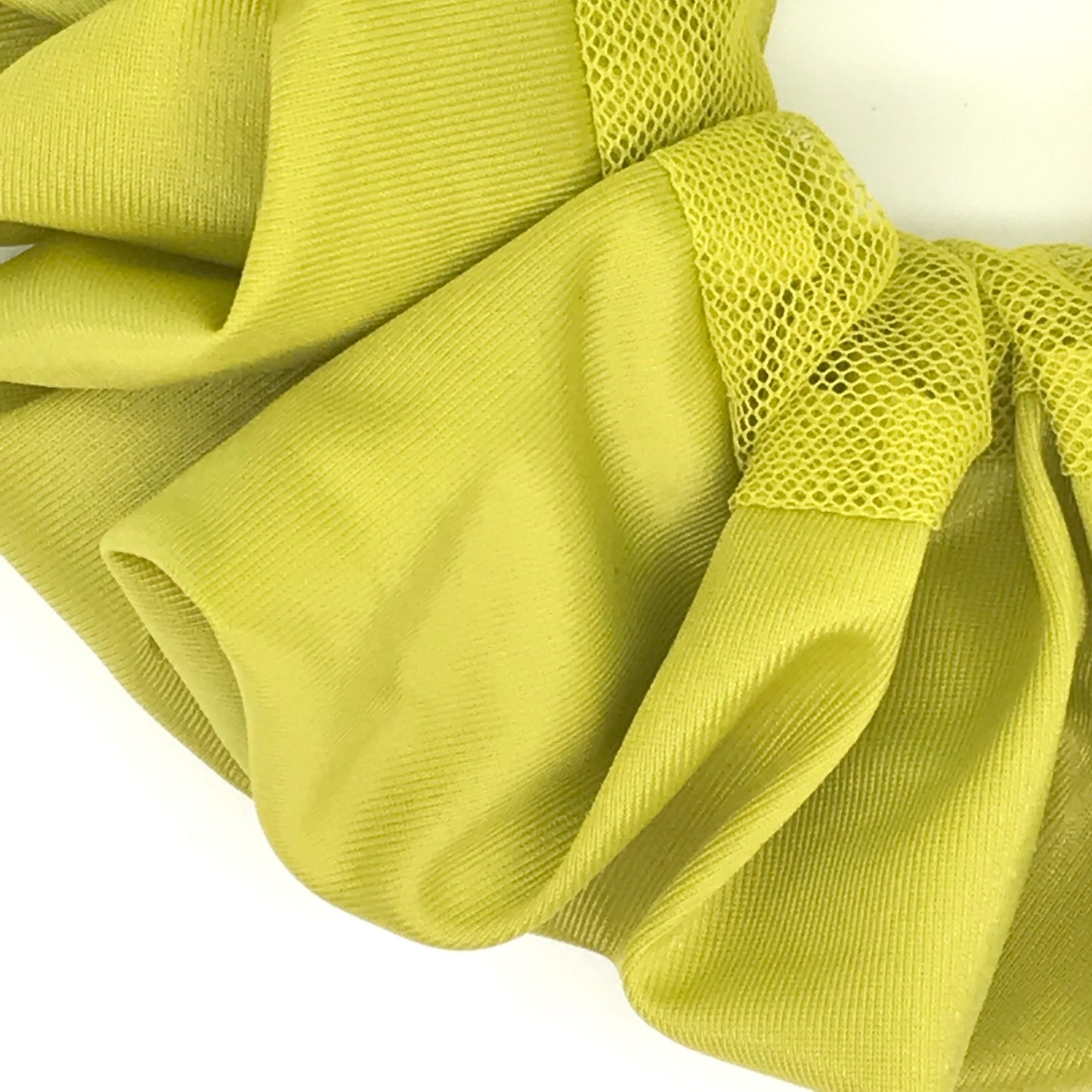 Fancy Scrunchies Daily Party Bar Wear Pretty Ponytail Bun Holders  Stylish Hair Ties Trendy Hair Accessories in Yellow-Green Special Fabric