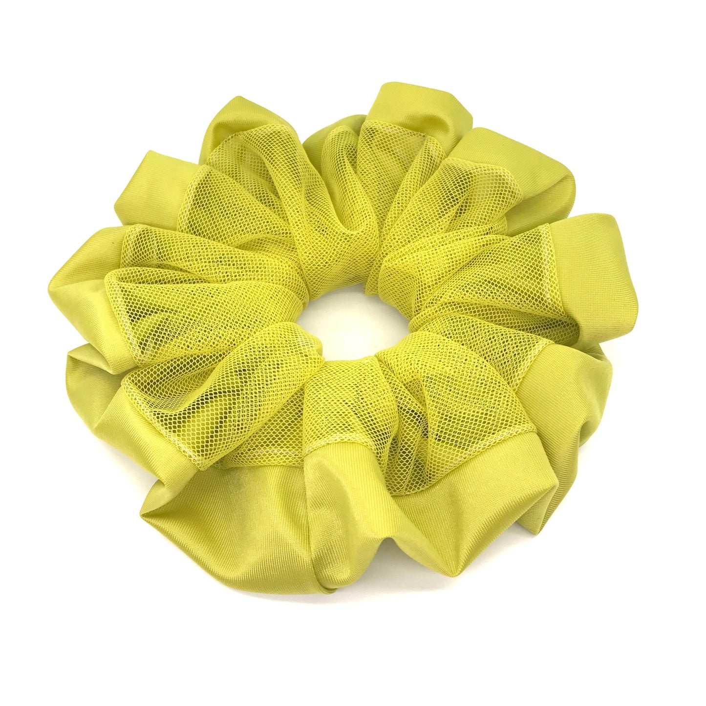 Fancy Scrunchies Daily Party Bar Wear Pretty Ponytail Bun Holders  Stylish Hair Ties Trendy Hair Accessories in Yellow-Green Special Fabric