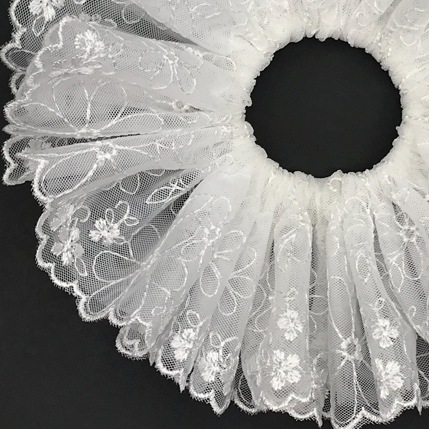 Formal Scrunchies Bridal Scrunchy Embroidered Sheer Fabric Creative Ponytails and Bun Holders Stylish Hair Ties Hair Accessories  in Ivory