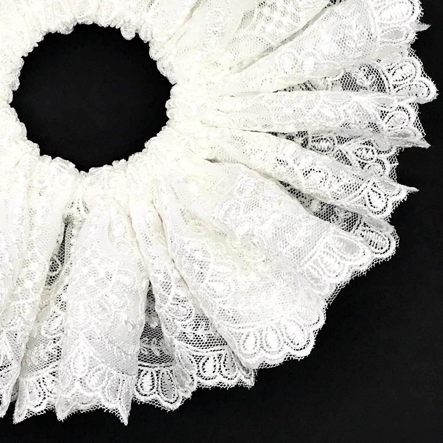 Formal Scrunchies Bridal Scrunchy Embroidered Fabric Creative Ponytails and Bun Holders Stylish Hair Ties Pretty Hair Accessories in Ivory