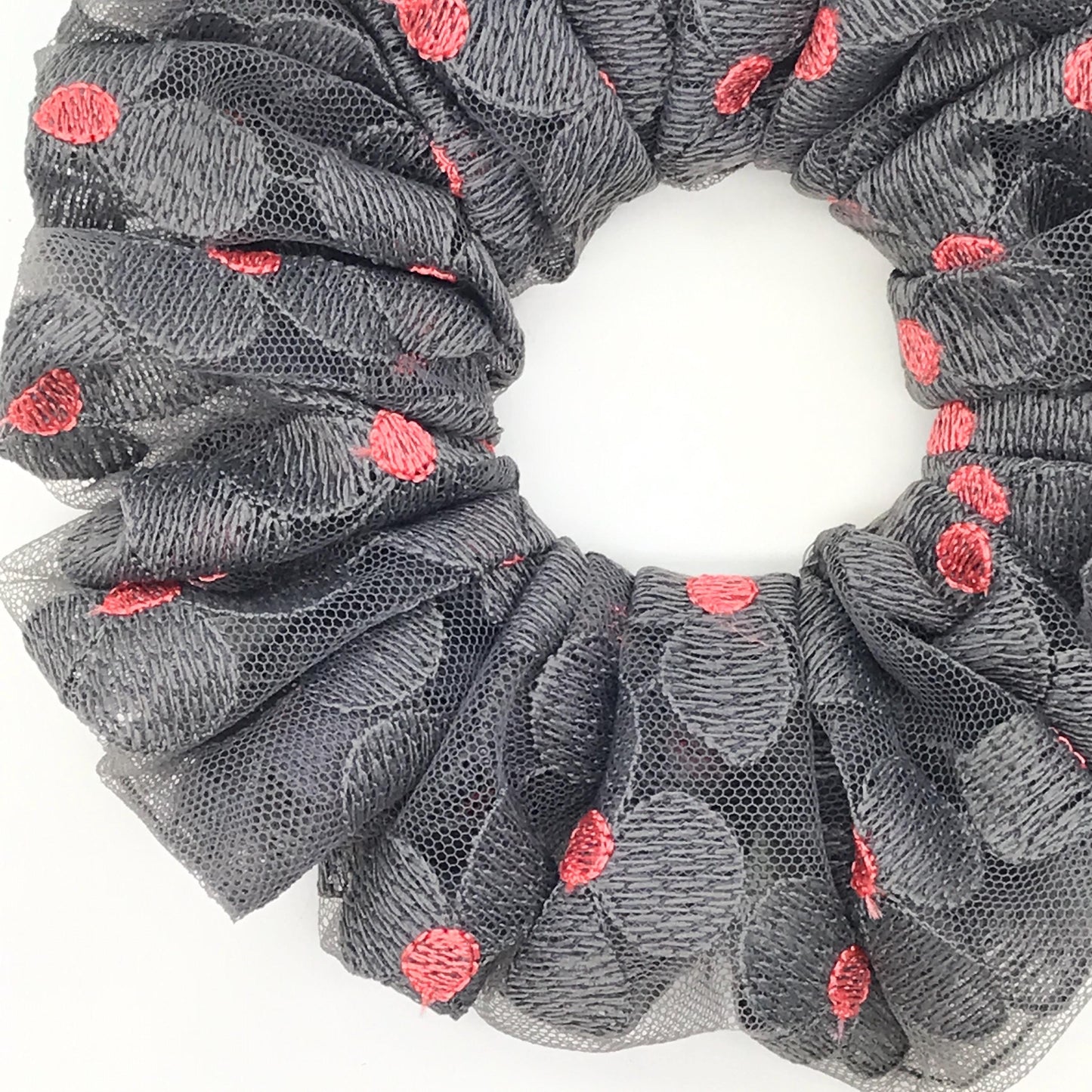 Floral Scrunchies Embroidered Scrunchy Passionate Colors Daily Wear Trendy Hair Accessories Stylish Hair Ties Creative Ponytail Holders 6in