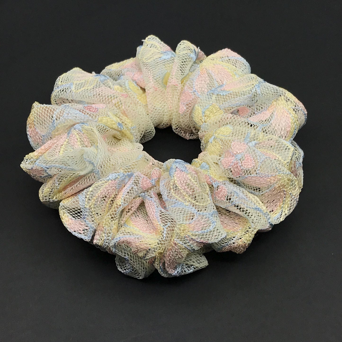 Floral Scrunchies Embroidered Scrunchy Passionate Colors Daily Wear Trendy Hair Accessories Stylish Hair Ties Creative Ponytail Holders 5in