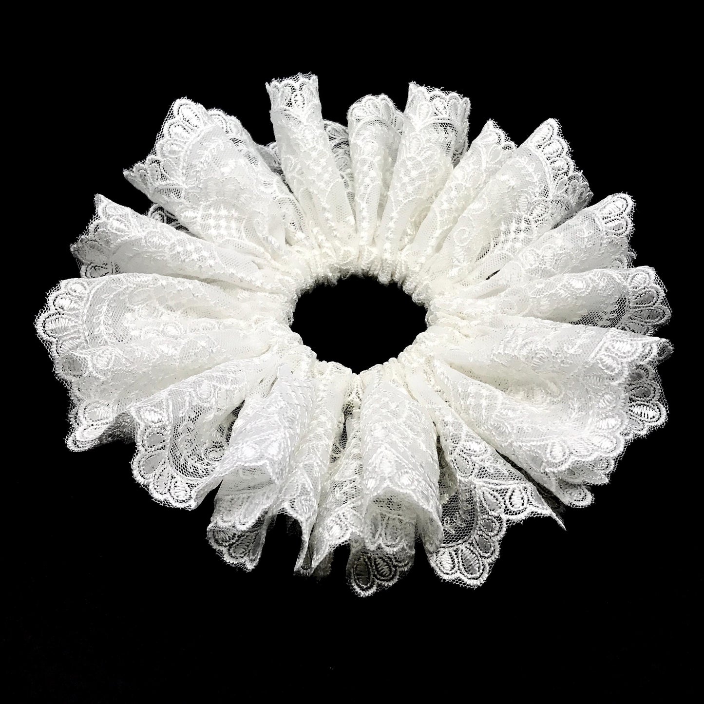 Formal Scrunchies Bridal Scrunchy Embroidered Fabric Creative Ponytails and Bun Holders Stylish Hair Ties Pretty Hair Accessories in Ivory