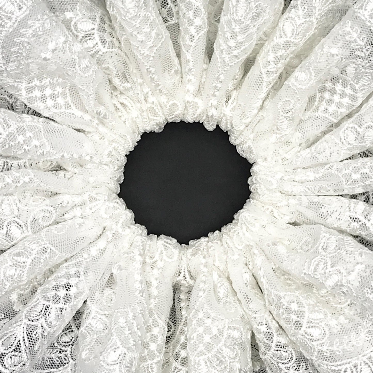 Formal Scrunchies Bridal Scrunchy Embroidered Fabric Creative Ponytails and Bun Holders Stylish Hair Ties Pretty Hair Accessories in Ivory