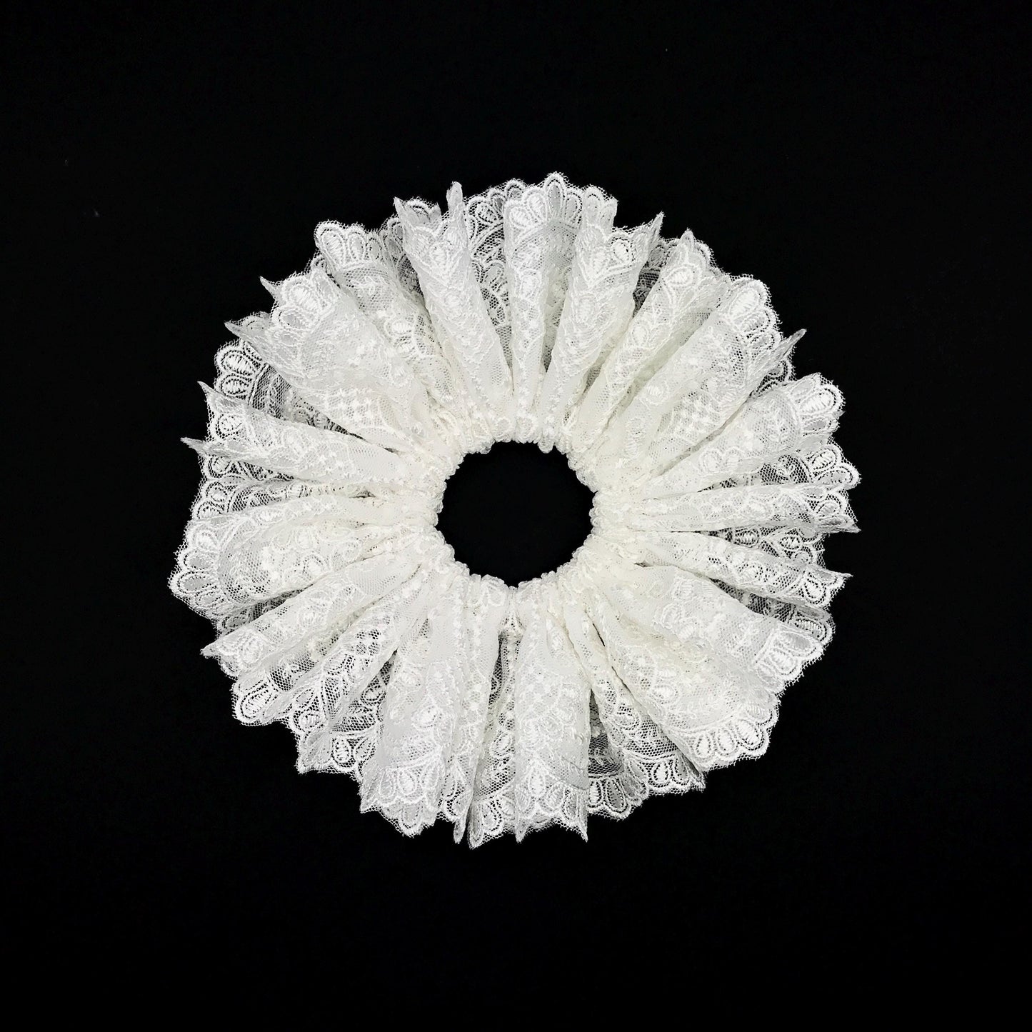 Formal Scrunchies Bridal Scrunchy Embroidered Fabric Creative Ponytails and Bun Holders Stylish Hair Ties Pretty Hair Accessories in Ivory